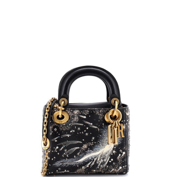 Lady Dior Chain Bag Embroidered Calfskin Mini
