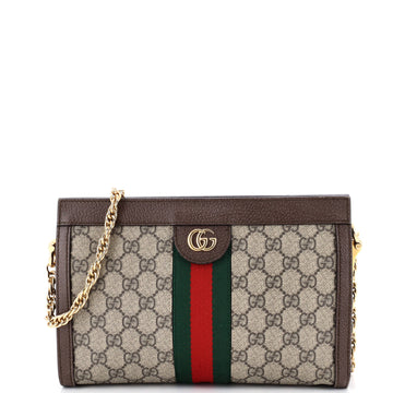 Ophidia Chain Shoulder Bag GG Coated Canvas Small