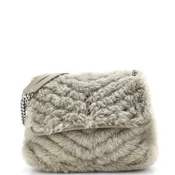 Niki Chain Flap Bag Matelasse Chevron Shearling Medium