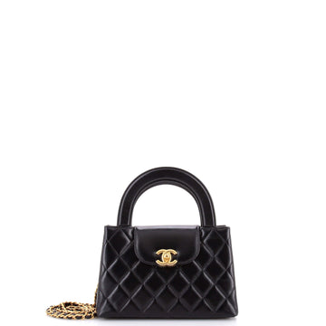 Kelly Top Handle Shopping Bag Quilted Shiny Aged Calfskin Mini
