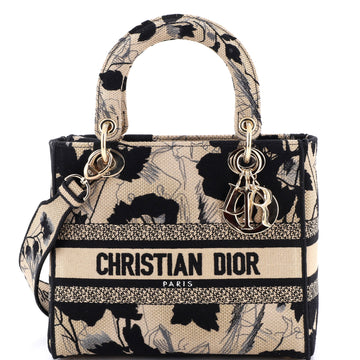 Lady D-Lite Bag Embroidered Canvas Medium