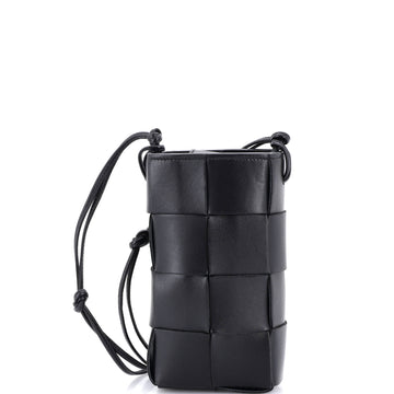 Cassette Phone Holder Crossbody Bag Maxi Intrecciato Leather