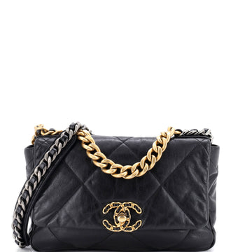19 Flap Bag Quilted Leather Medium