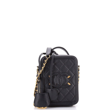 Filigree Vertical Vanity Case Quilted Caviar