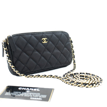 Top Quality Chanel Leather Wallet On Chain WOC Double Zip Chain Shoulder Bag