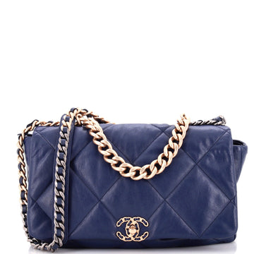 19 Flap Bag Quilted Leather Maxi