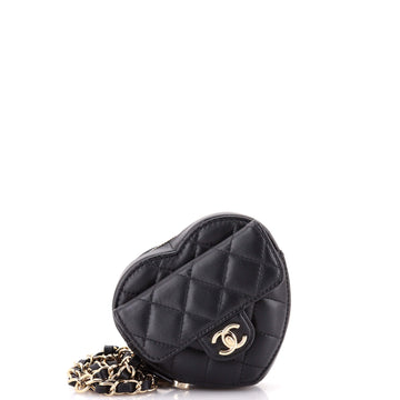 CC in Love Heart Belt Bag Quilted Lambskin