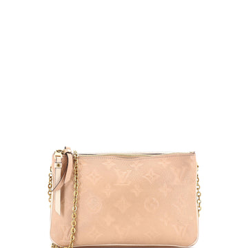 Double Zip Pochette Monogram Empreinte Leather
