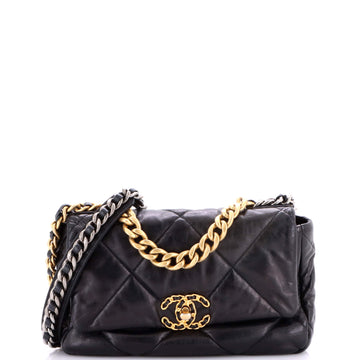 19 Flap Bag Quilted Leather Medium