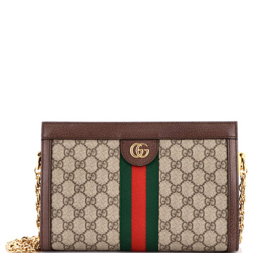 Ophidia Chain Shoulder Bag GG Coated Canvas Small