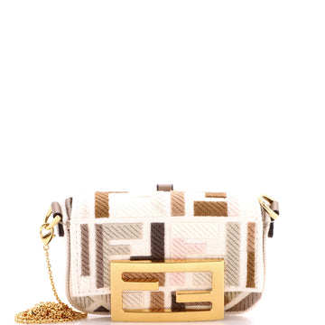 Chain Baguette Charm Bag Zucca Canvas Nano