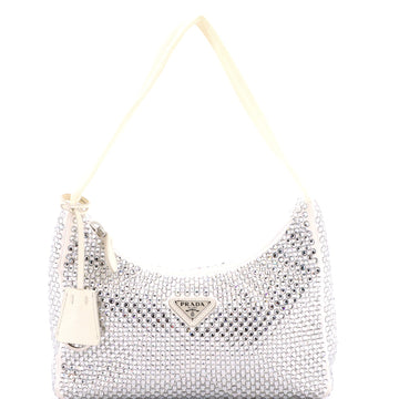 Re-Edition 2000 Hobo Crystal Embellished Satin Mini