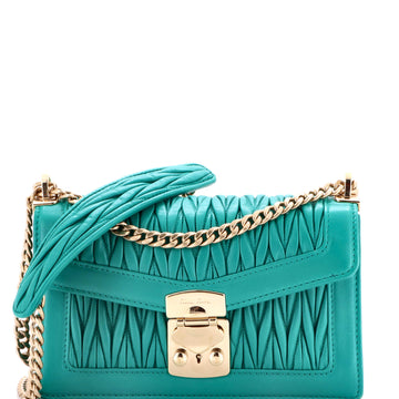 Flap Lock Shoulder Bag Matelasse Leather Medium