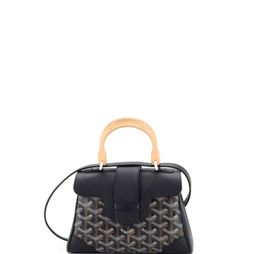 Saigon Top Handle Bag Coated Canvas with Leather Mini