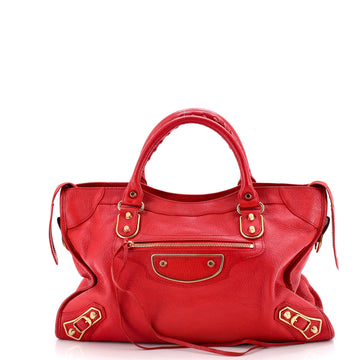 City Classic Metallic Edge Bag Leather Medium