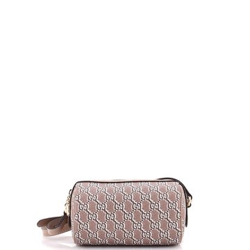 Cylindrical Shoulder Bag GG Shadow Coated Canvas Mini