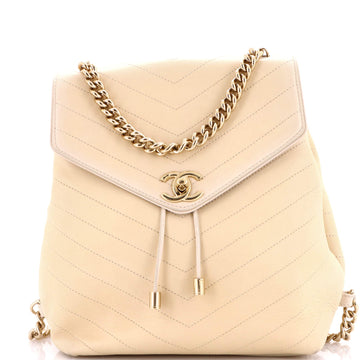 Coco Chevron Backpack Stitched Calfskin Small