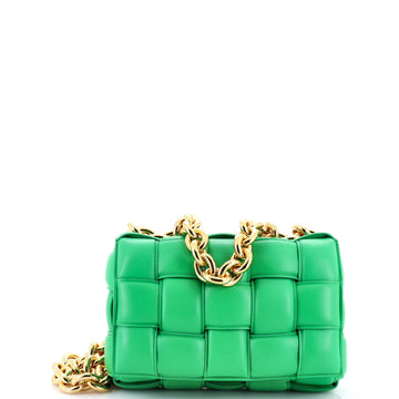 Cassette Chain Crossbody Bag Padded Maxi Intrecciato Leather