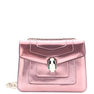Serpenti Forever Square Shoulder Bag Metallic Leather Small