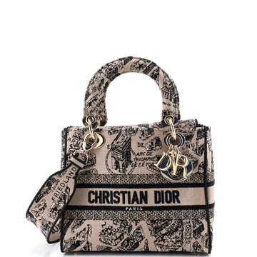 Lady D-Lite Bag Embroidered Canvas Medium