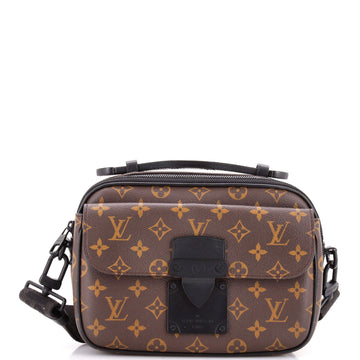 S Lock Messenger Bag Macassar Monogram Canvas