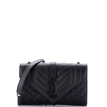 Classic Monogram Envelope Satchel Mixed Matelasse Leather Small
