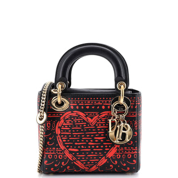 Lady Dior Bag Printed Leather Mini