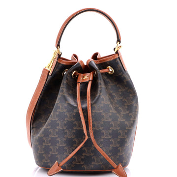 Clara Bucket Bag Triomphe Coated Canvas