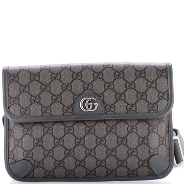 Ophidia Flap Belt Bag GG Coated Canvas with Leather