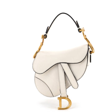 Saddle Handbag with Strap Leather Micro