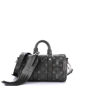 Keepall Bandouliere Bag Brushed Monogram Leather 25