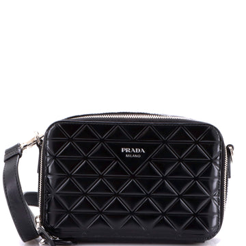 Brique Camera Crossbody Bag Embossed Leather
