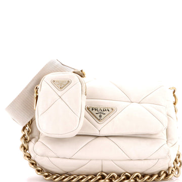 System Flap Shoulder Bag Quilted Nappa Leather Small