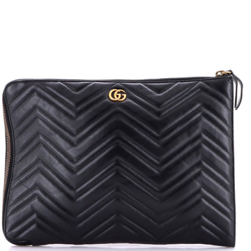 GG Marmont Portfolio Clutch Matelasse Leather