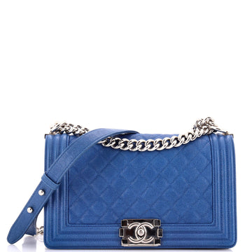 Boy Flap Bag Quilted Caviar Old Medium