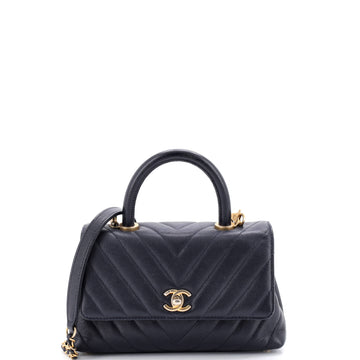 Coco Top Handle Bag Chevron Caviar Mini
