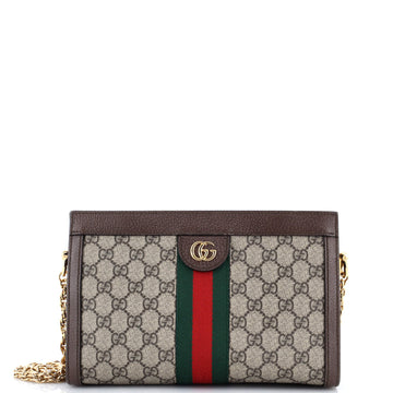 Ophidia Chain Shoulder Bag GG Coated Canvas Small