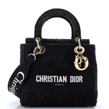 Lady D-Lite Bag Embroidery with Macrame Effect Medium