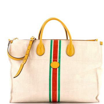 Interlocking G Web Tote Canvas Large