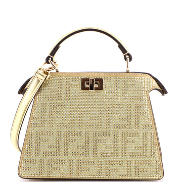 Peekaboo ISeeU Bag Zucca Crystal Embellished Suede Petite