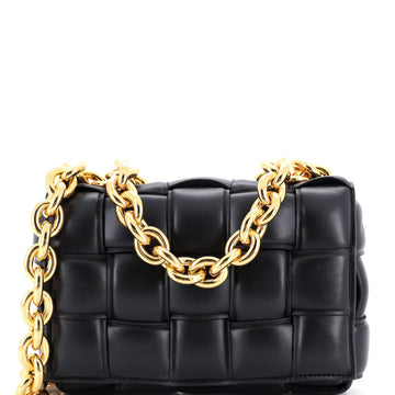 Cassette Chain Crossbody Bag Padded Maxi Intrecciato Leather