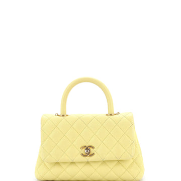 Coco Top Handle Bag Quilted Caviar Mini