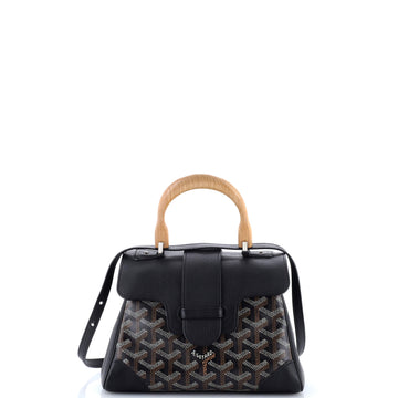 Saigon Top Handle Bag Coated Canvas with Leather Mini