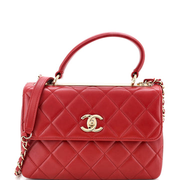 Trendy CC Top Handle Bag Quilted Lambskin Small