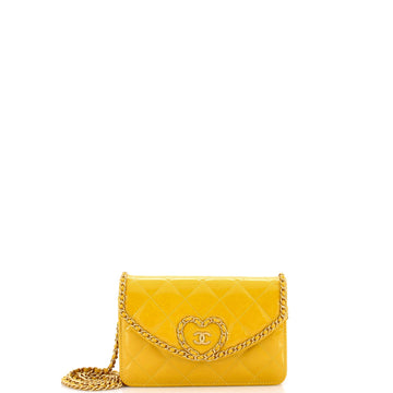 Heart Chain Wallet on Chain Quilted Patent