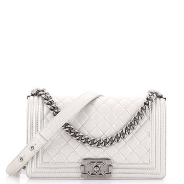 Boy Flap Bag Quilted Metallic Caviar Old Medium