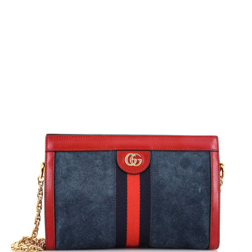 Ophidia Chain Shoulder Bag Suede Small