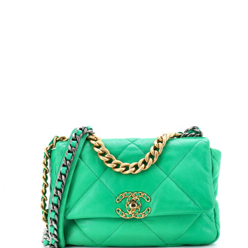 19 Flap Bag Quilted Leather Medium