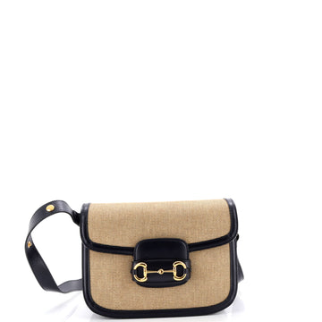 Horsebit 1955 Shoulder Bag Canvas and Leather Small