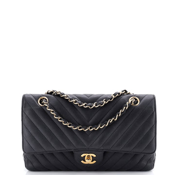 Classic Double Flap Bag Chevron Caviar Medium